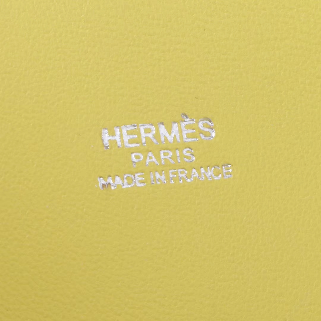 Hermès（爱马仕）Mini bolide 保龄球 9R柠檬黄 山羊皮 银扣 18cm