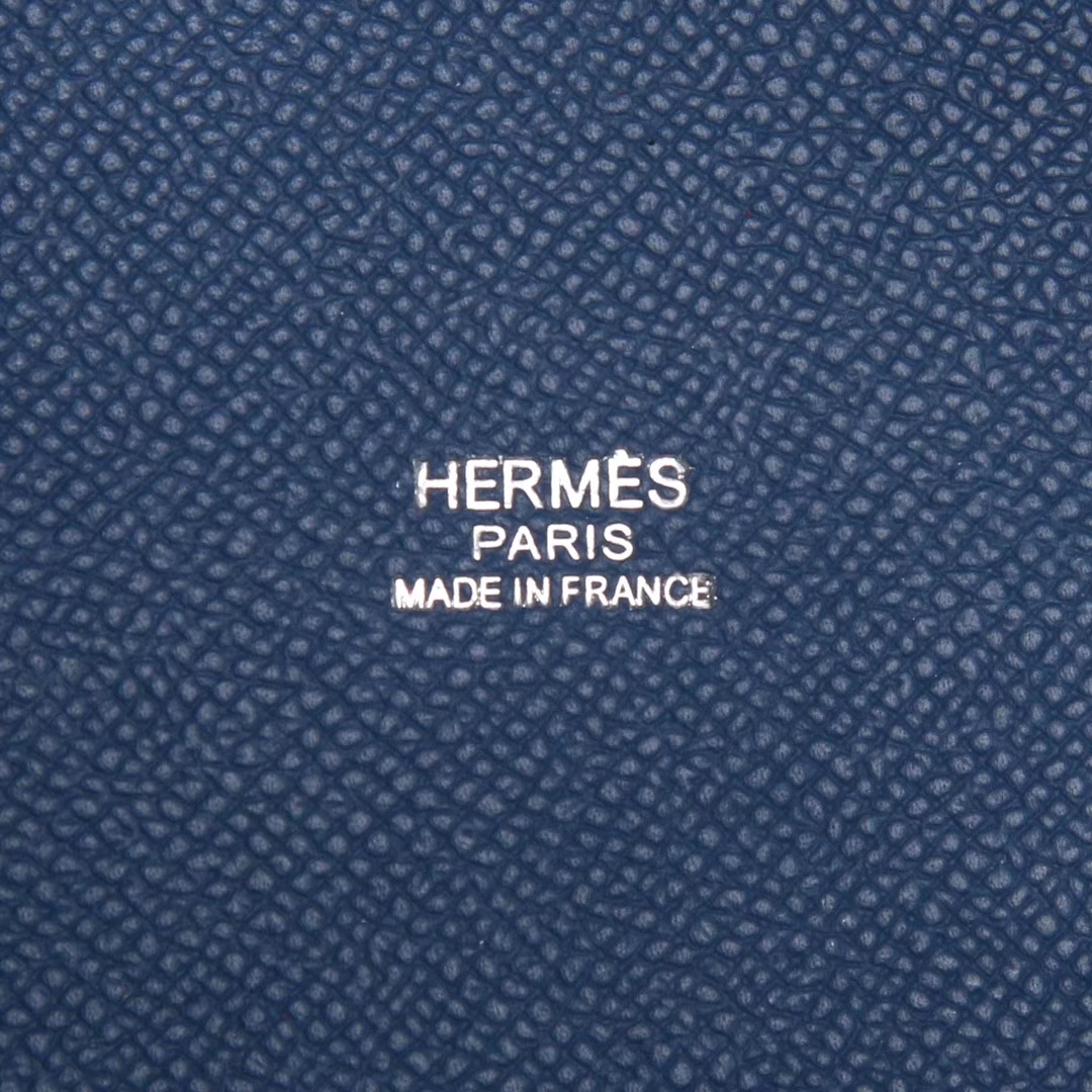 Hermès（爱马仕）Picotin 菜篮包 7E布莱顿蓝 编织手柄 epsom皮 银扣 18cm