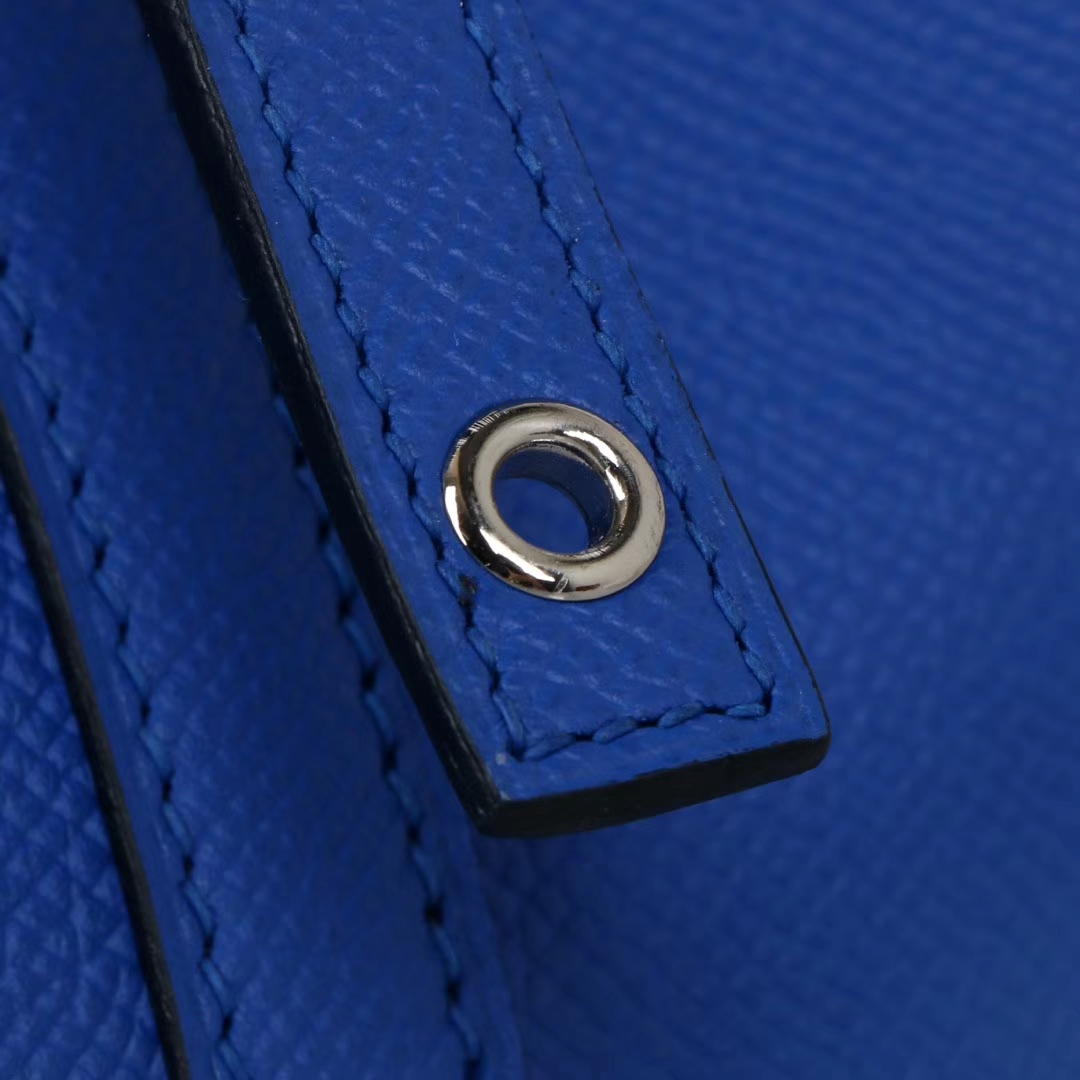 Hermès（爱马仕）Picotin 菜篮包 I7琉璃蓝 编织手柄 epsom皮 银扣 18cm