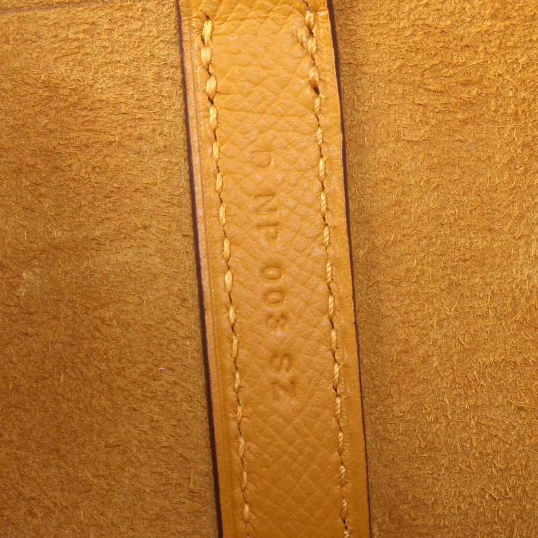 Hermès（爱马仕）Picotin 菜篮包 9D琥珀黄编织手柄 epsom皮 银扣 18cm