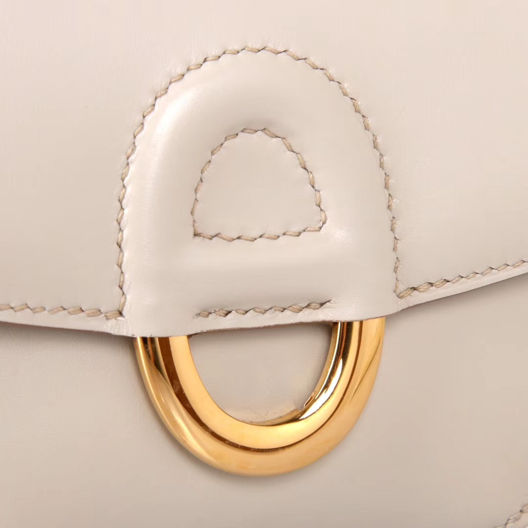 Hermès（爱马仕）Midi 挎包 1F钻石灰 BOX皮 金扣 18cm