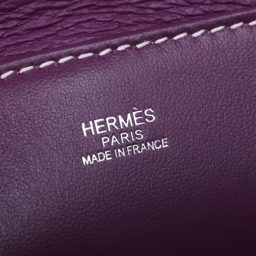 Hermès（爱马仕）Mini Halzan 海葵紫 swift皮 银扣 22cm