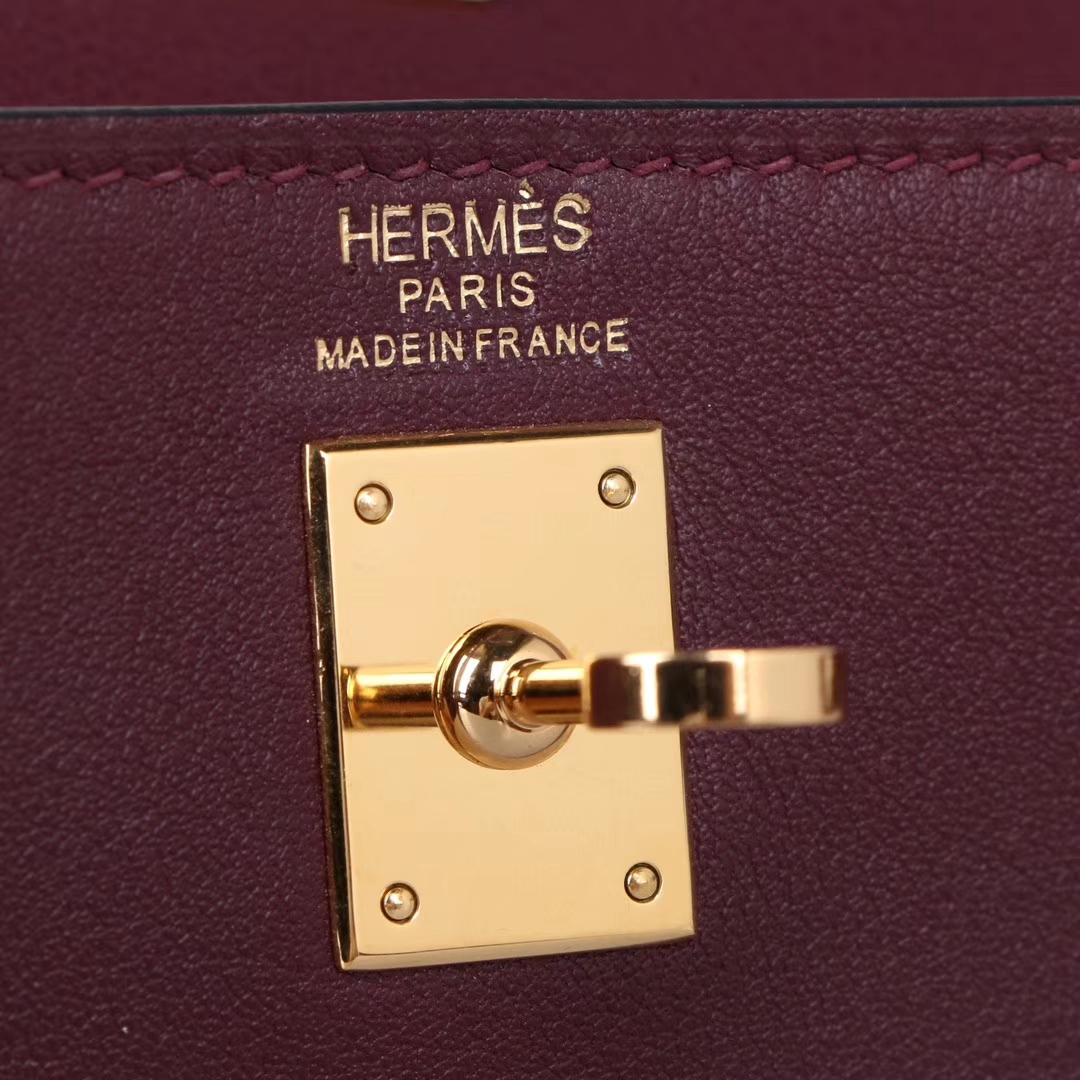 Hermès（爱马仕）kelly danse 跳舞包 波尔多酒红 swift皮 金扣 22cm