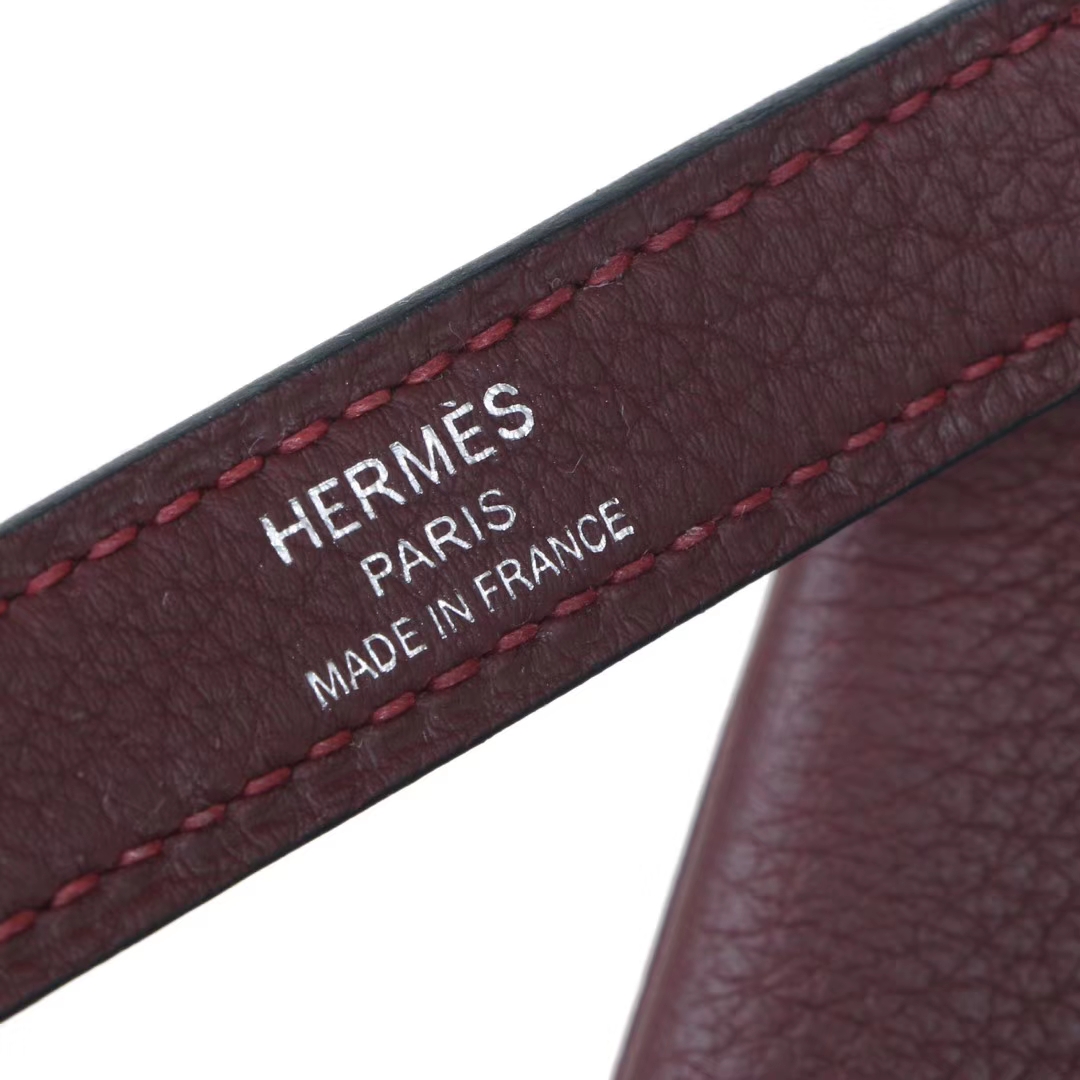 Hermès（爱马仕）Kelly 凯莉包 酒红色 TOGO 银扣 28cm