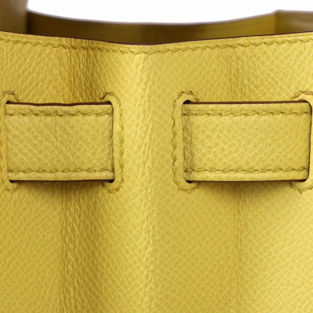 Hermès（爱马仕）Kelly 凯莉包 柠檬黄 Epsom皮 金扣 28cm
