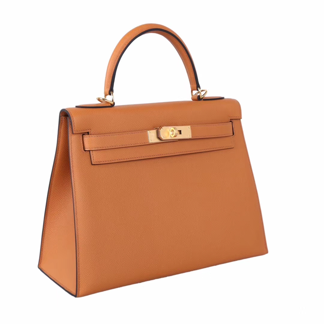 Hermès（爱马仕）Kelly 凯莉包 太妃金 Epsom皮 金扣 28cm