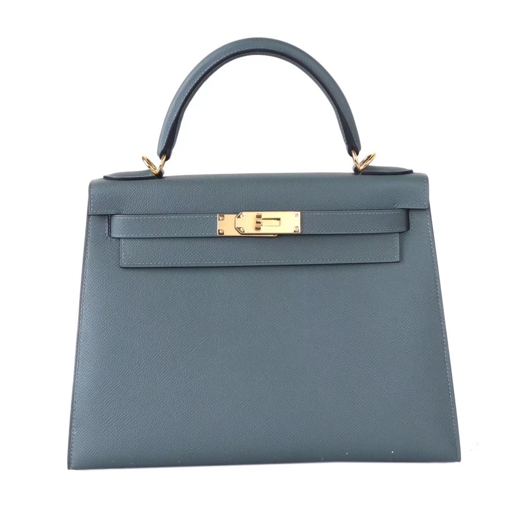 Hermès（爱马仕）Kelly 凯莉包 杏仁绿 Epsom皮 金扣 28cm