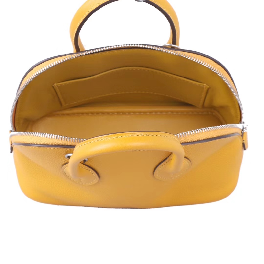 Hermès（爱马仕）Bolide 保龄球包 琥珀黄 EV 金扣 18cm