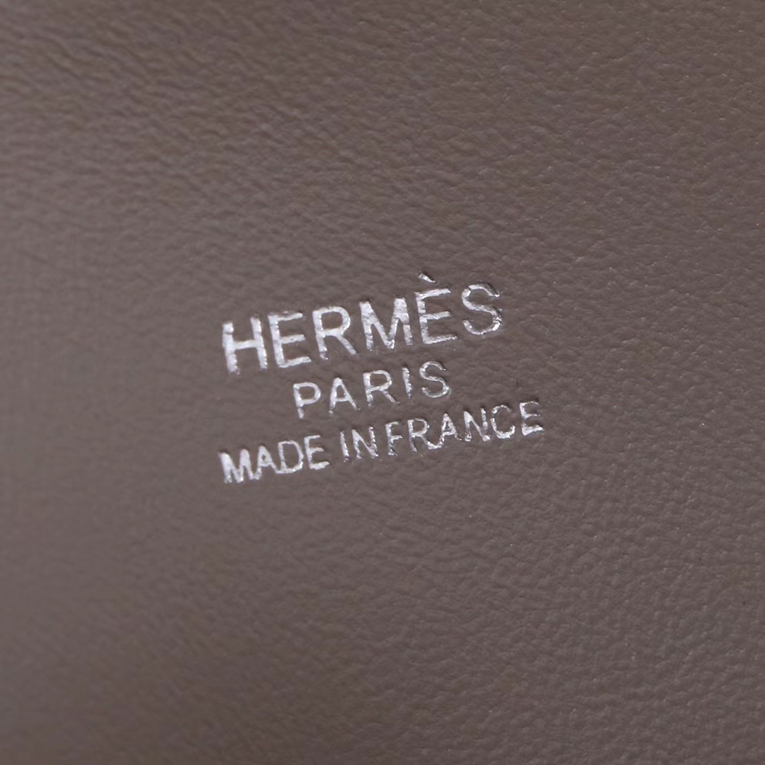 Hermès（爱马仕）Mini bolide 保龄球包 沥青灰 EV 银扣 18cm