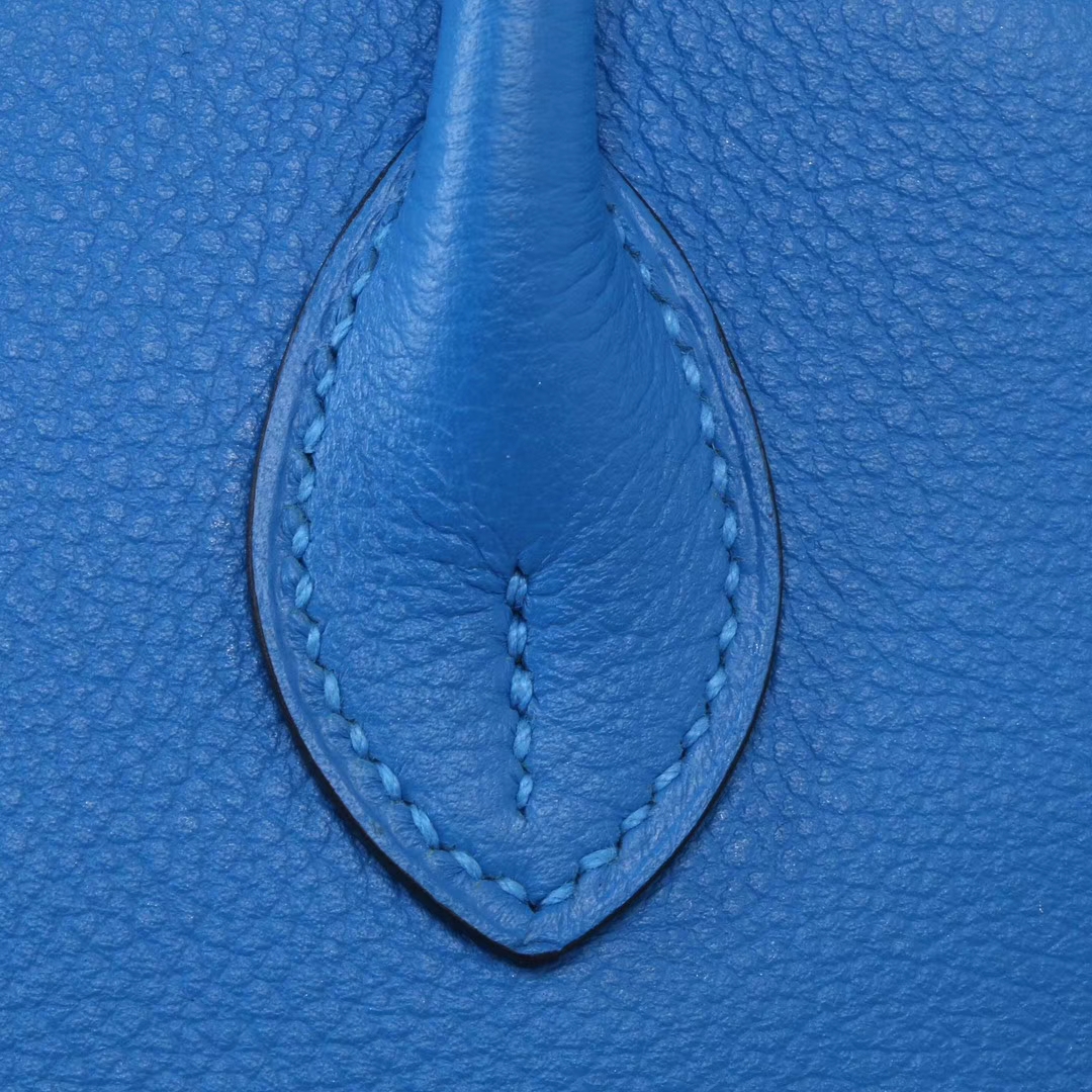 Hermès（爱马仕）Mini bolide 保龄球包 水妖蓝 EV 银扣 18cm