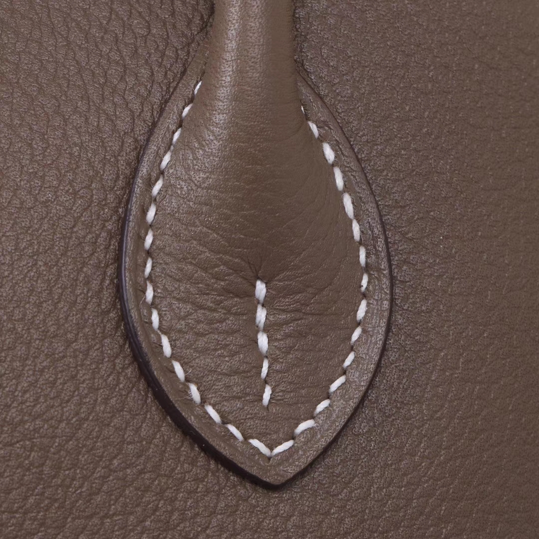 Hermès（爱马仕）Mini bolide 保龄球包 大象灰 EV 银扣 18cm