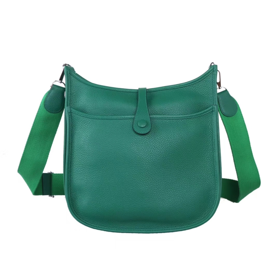 Hermès（爱马仕）Evelyne 伊芙琳 28 银 竹子绿 Togo