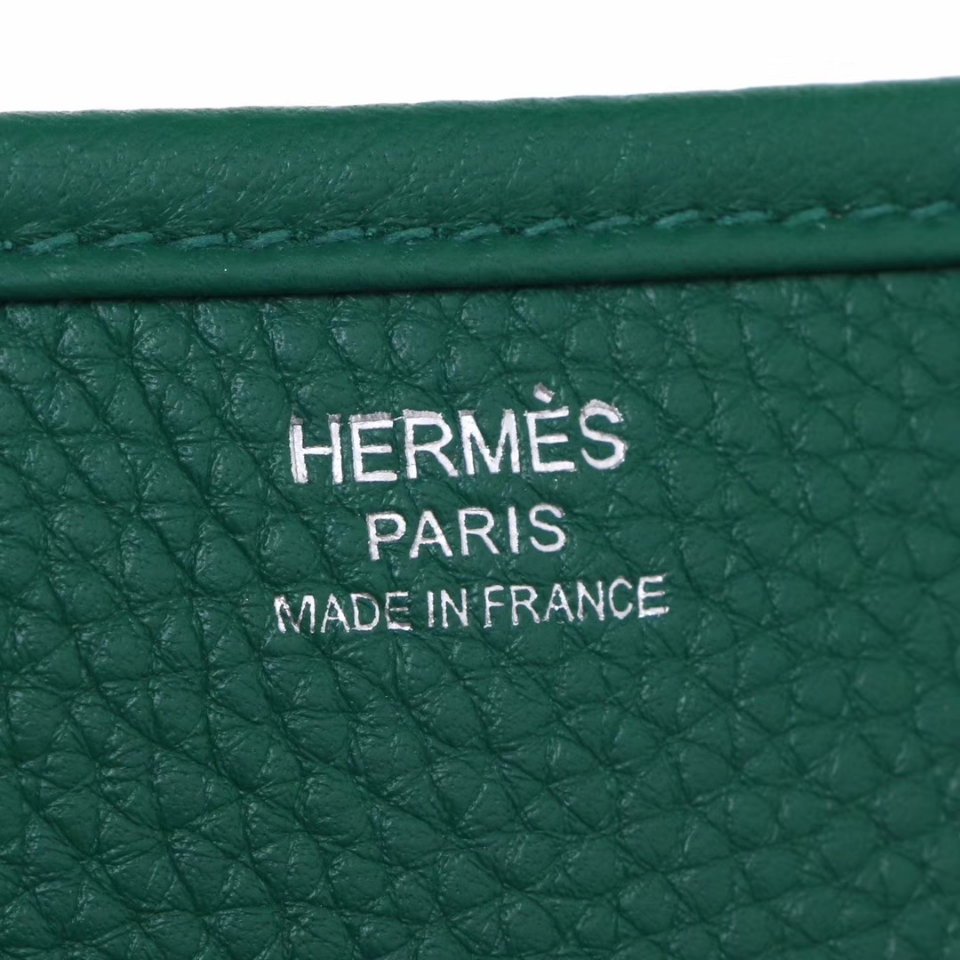 Hermès（爱马仕）Evelyne 伊芙琳 28 银 竹子绿 Togo