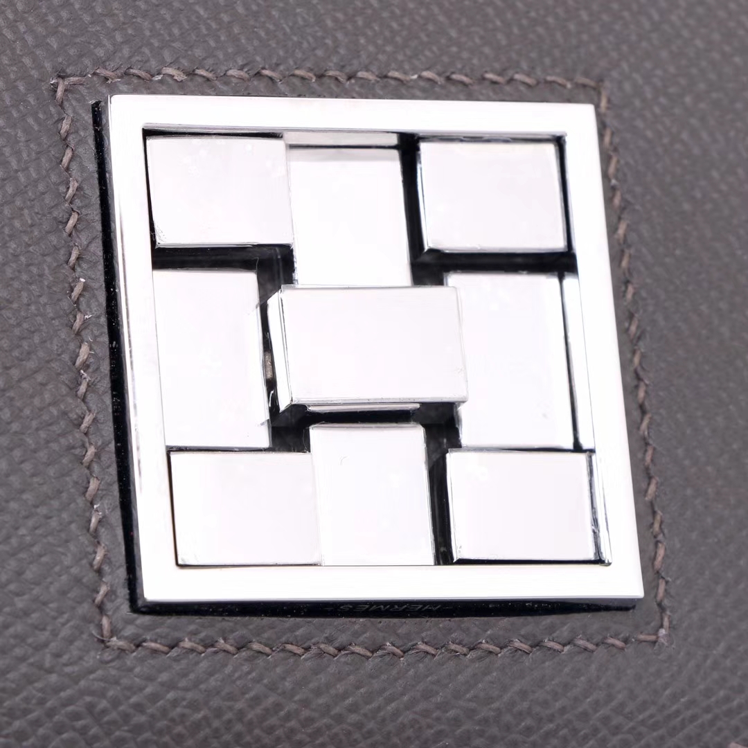 Hermès（爱马仕）马赛克 挎包 锡器灰 EP皮 银扣