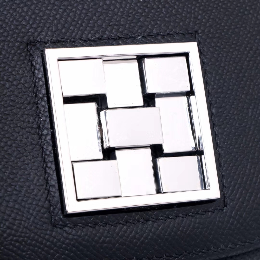 Hermès（爱马仕）马赛克 挎包 黑色 EP皮 银扣