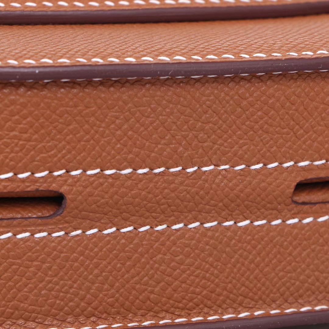 Hermès（爱马仕）马赛克 挎包 金棕色 EP皮 银扣