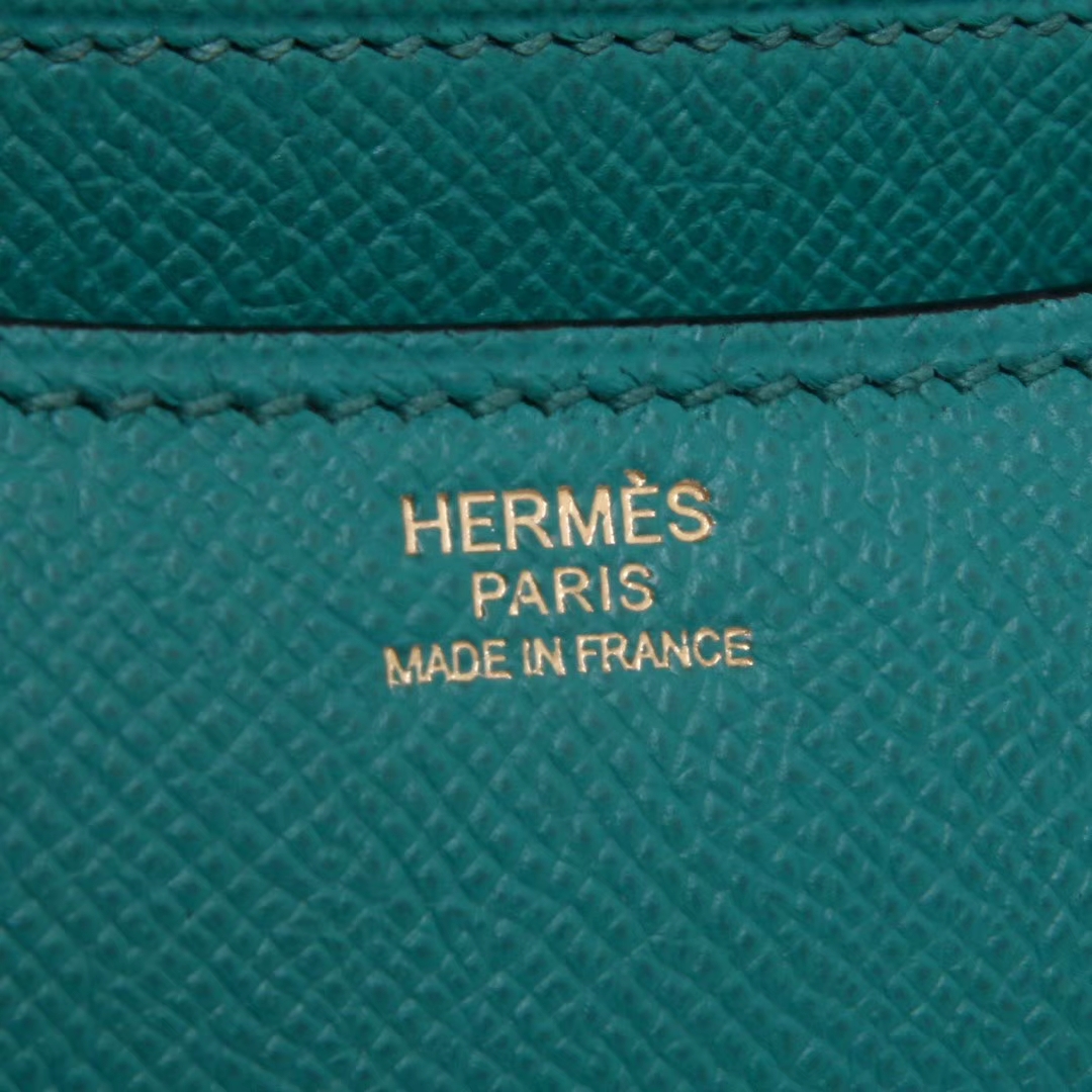 Hermès（爱马仕）Constance 空姐包 孔雀蓝 EP皮 金扣 19cm