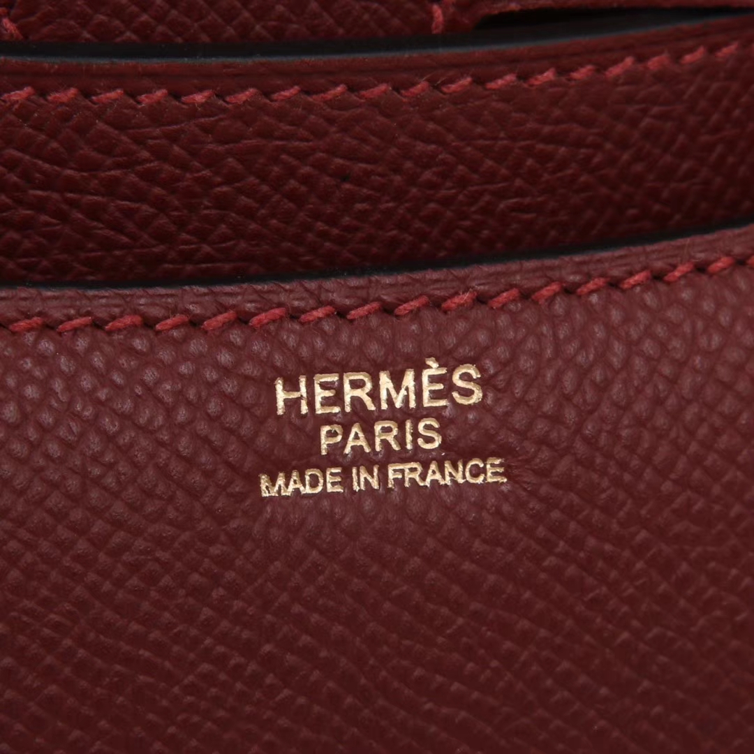 Hermès（爱马仕）Constance 空姐包 爱马仕红 EP皮 金扣 19cm