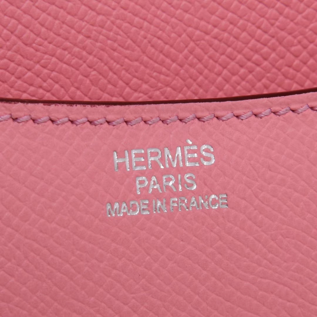 Hermès（爱马仕）Constance 空姐包 奶昔粉 EP皮 银扣 19cm