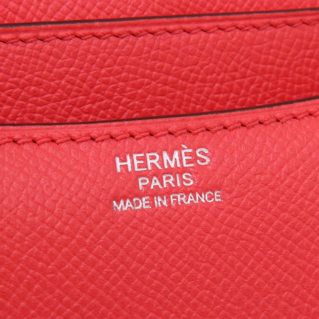 Hermès（爱马仕）Constance 空姐包 西瓜红 EP皮 银扣 19cm