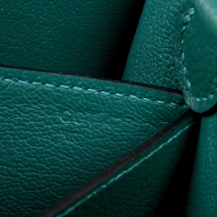 Hermès（爱马仕）roulis 猪鼻包 孔雀绿 EV皮 金扣 19cm