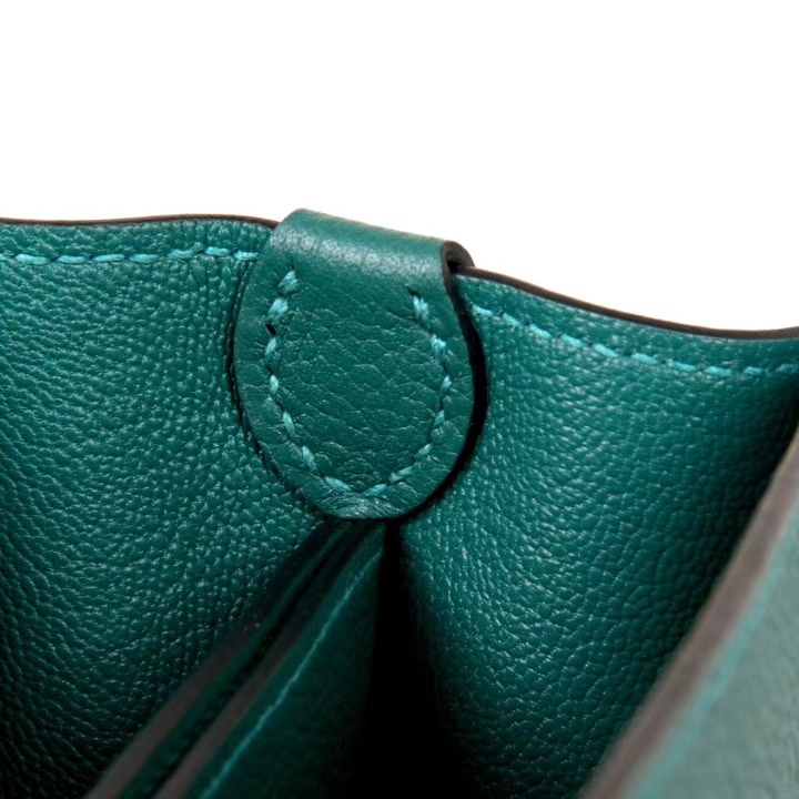 Hermès（爱马仕）roulis 猪鼻包 孔雀绿 EV皮 金扣 19cm