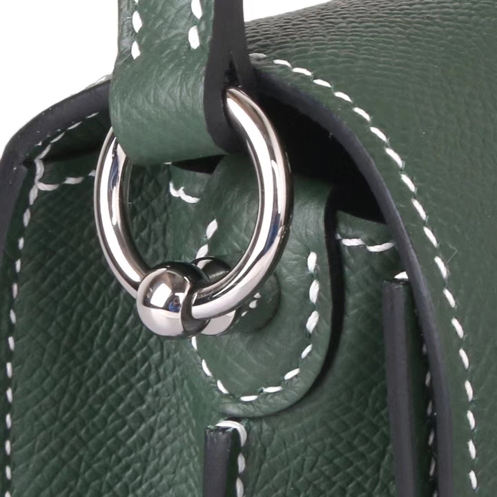 Hermès（爱马仕）roulis 猪鼻包 英国绿 EP皮 银扣 19cm