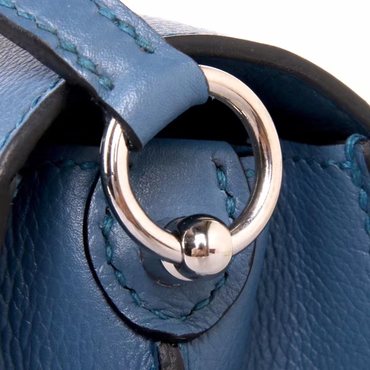 Hermès（爱马仕）roulis 猪鼻包 玛瑙蓝 EV皮 银扣 19cm