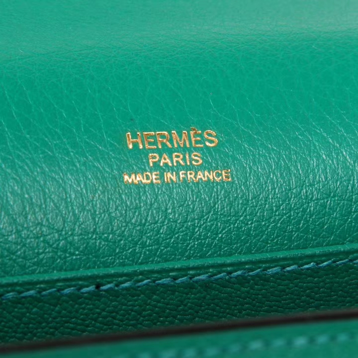 Hermès（爱马仕）roulis 猪鼻包 丝绒绿 EV皮 金扣 19cm
