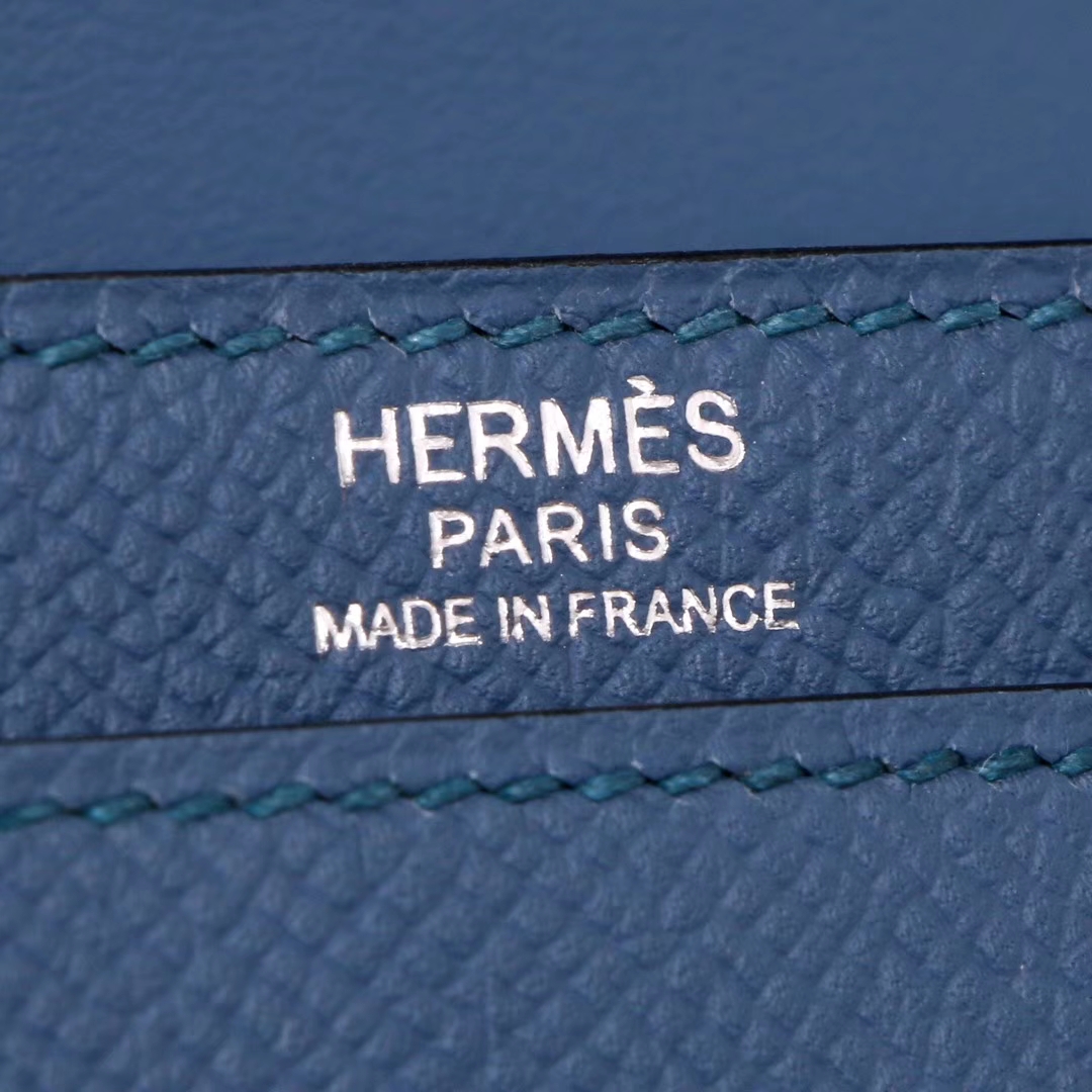 Hermès（爱马仕）Verrou 锁链包 插销包 玛瑙蓝 epsom皮 银扣 17cm