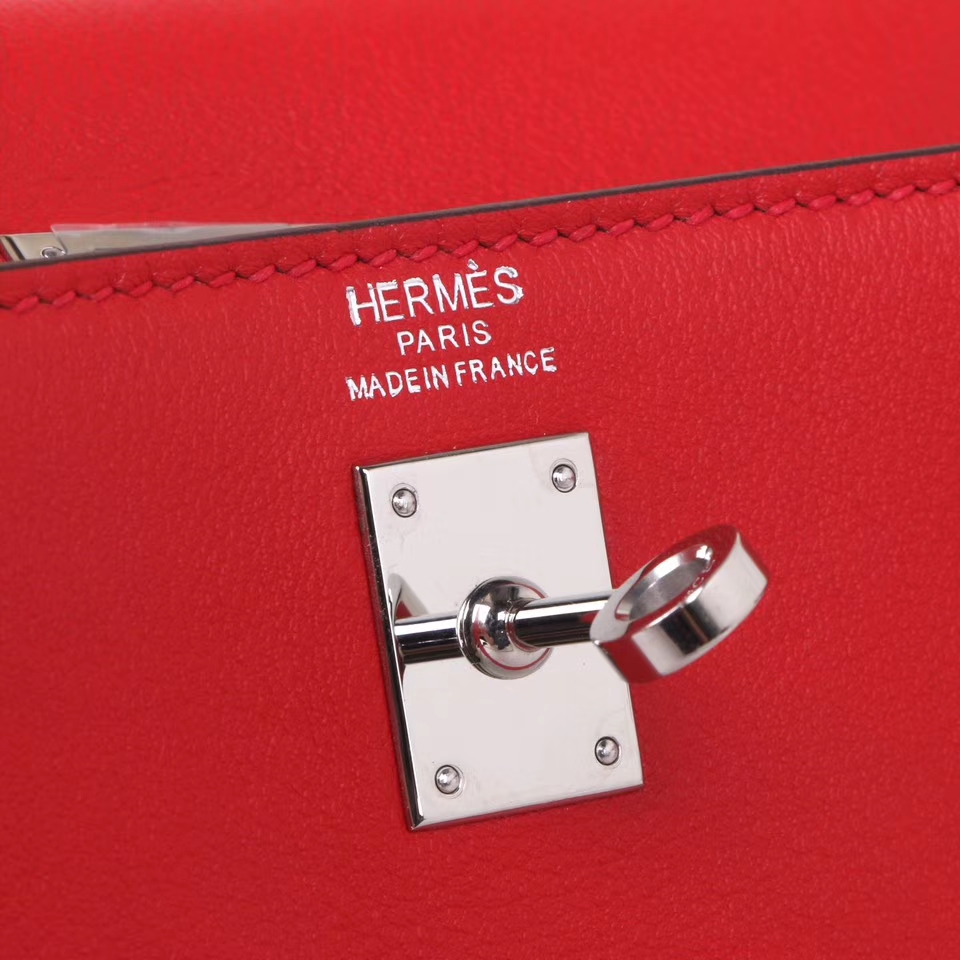 Hermès（爱马仕）Kelly danse 跳舞包 红色 swift皮 银扣 22cm