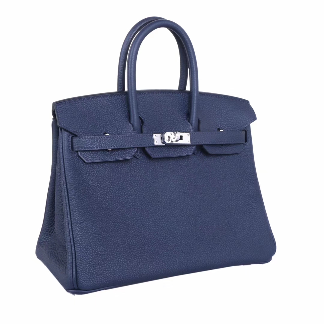 Hermès（爱马仕）Birkin 铂金包 午夜蓝 Togo 银扣 25cm