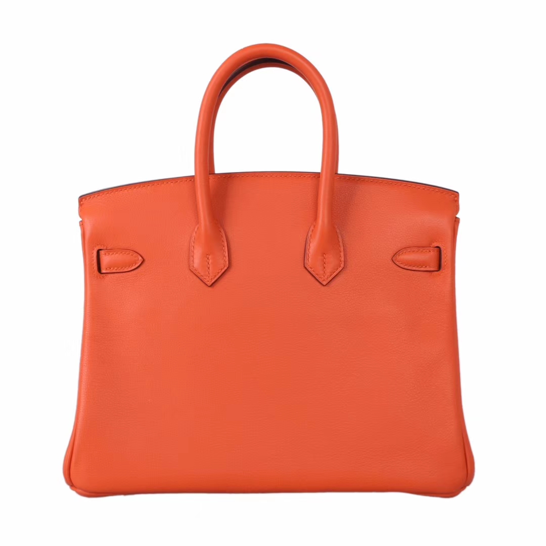 Hermès（爱马仕）Birkin 铂金包 橙色 swift皮 银扣 25cm