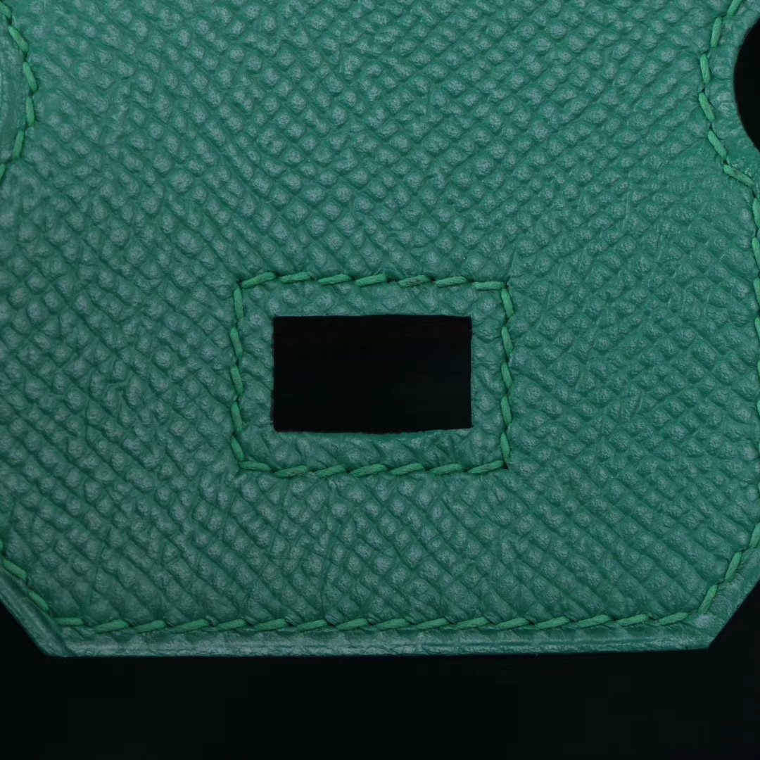 Hermès（爱马仕）Birkin 铂金包 25cm 金扣 丝绒绿 Epsom皮