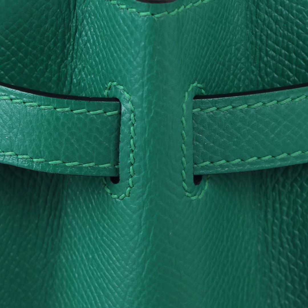 Hermès（爱马仕）Birkin 铂金包 25cm 金扣 丝绒绿 Epsom皮