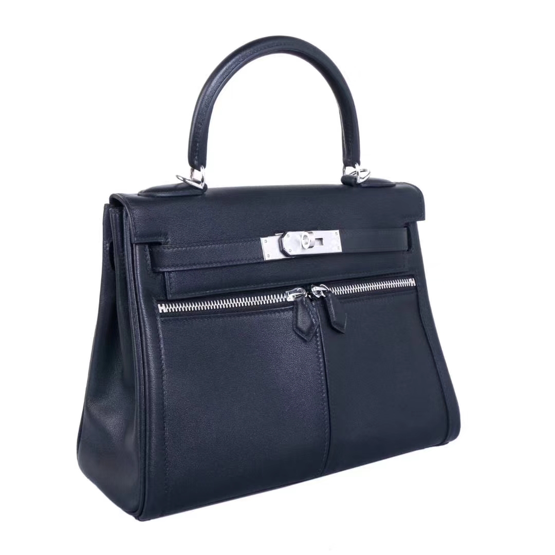 Hermès（爱马仕）Kelly lakis 黑色 swift 银扣 28cm