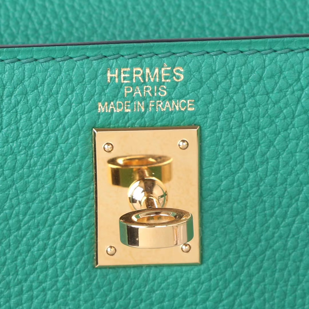 Hermès（爱马仕）Kelly 凯莉包 维罗纳绿 EP皮 金扣 25cm