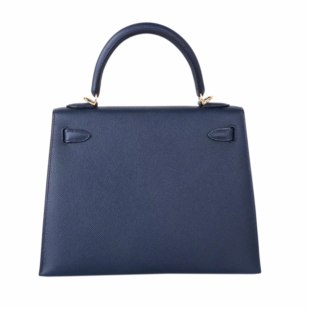 Hermès（爱马仕）Kelly 凯莉包 午夜蓝 EP皮 金扣 25cm