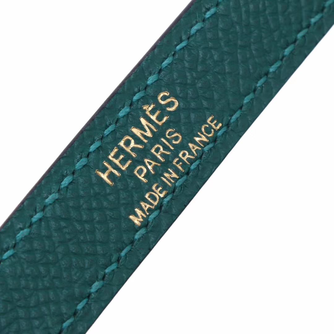 Hermès（爱马仕）Kelly 凯莉包 孔雀绿 EP皮 金扣 25cm