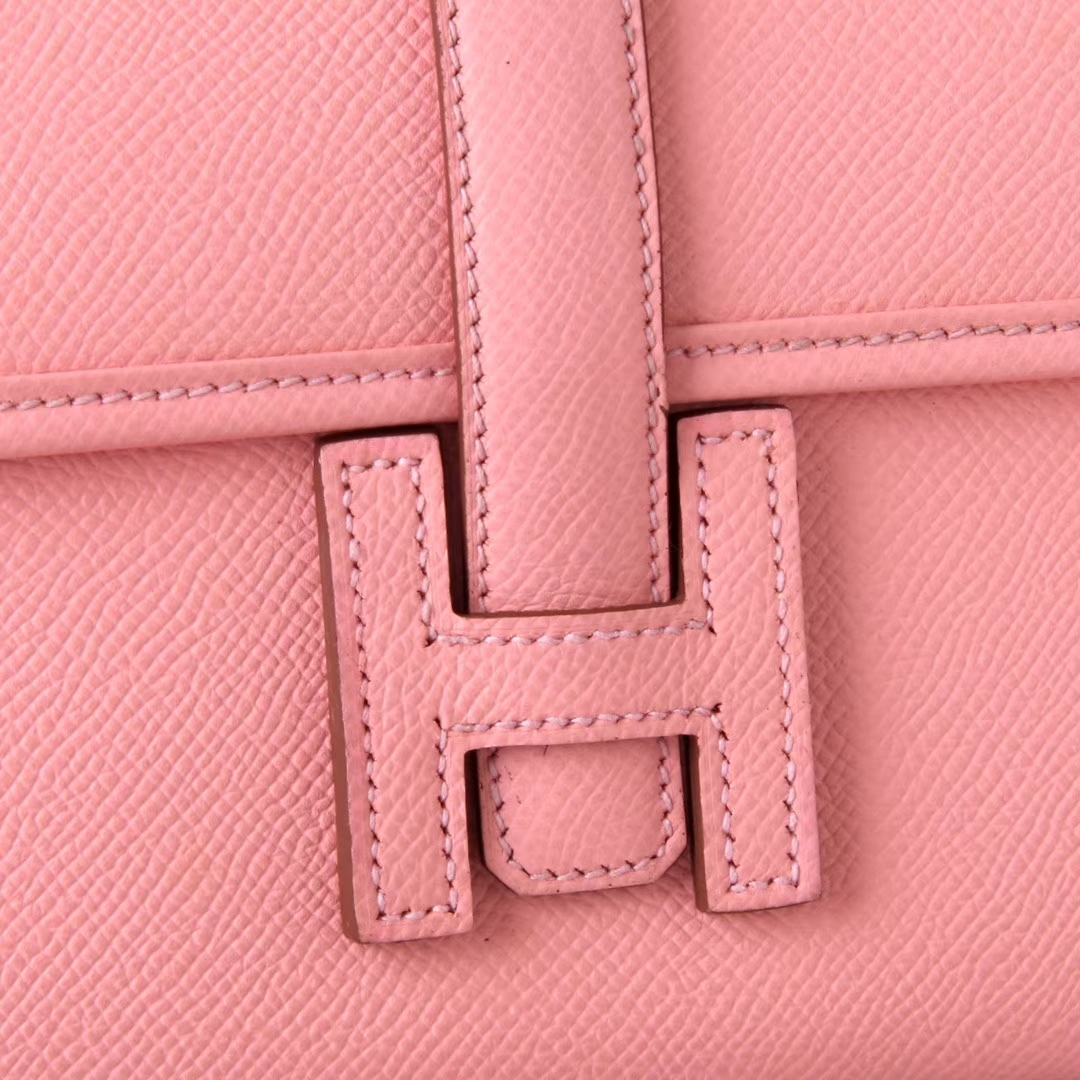 Hermès（爱马仕）JIGE 长款钱夹 手包 奶昔粉 EPSOM皮 22cm