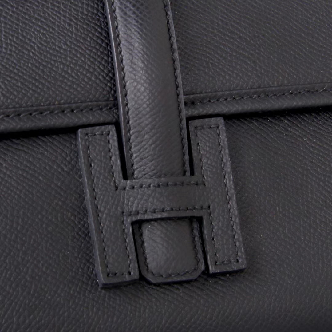 Hermès（爱马仕）JIGE 长款钱夹 手包 黑色 EPSOM皮 22cm