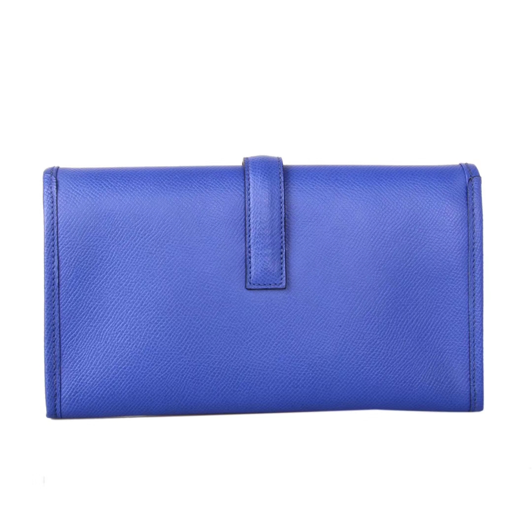 Hermès（爱马仕）JIGE 长款钱夹 手包 电光蓝 EPSOM皮 22cm