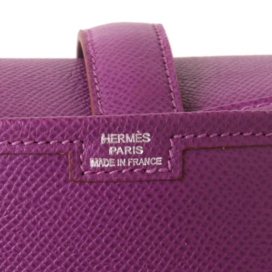 Hermès（爱马仕）JIGE 长款钱夹 手包 海葵紫 EPSOM皮 22cm