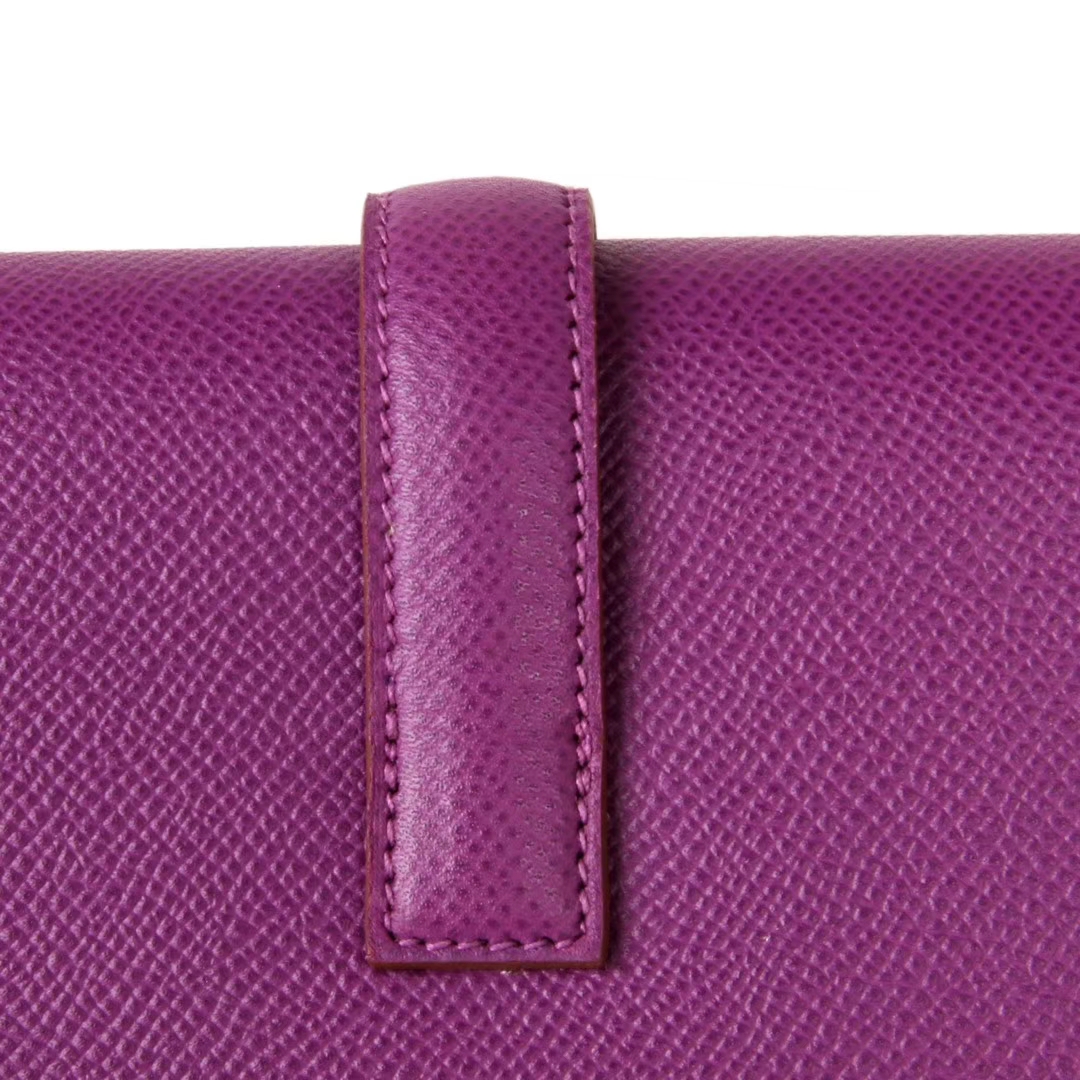 Hermès（爱马仕）JIGE 长款钱夹 手包 海葵紫 EPSOM皮 22cm
