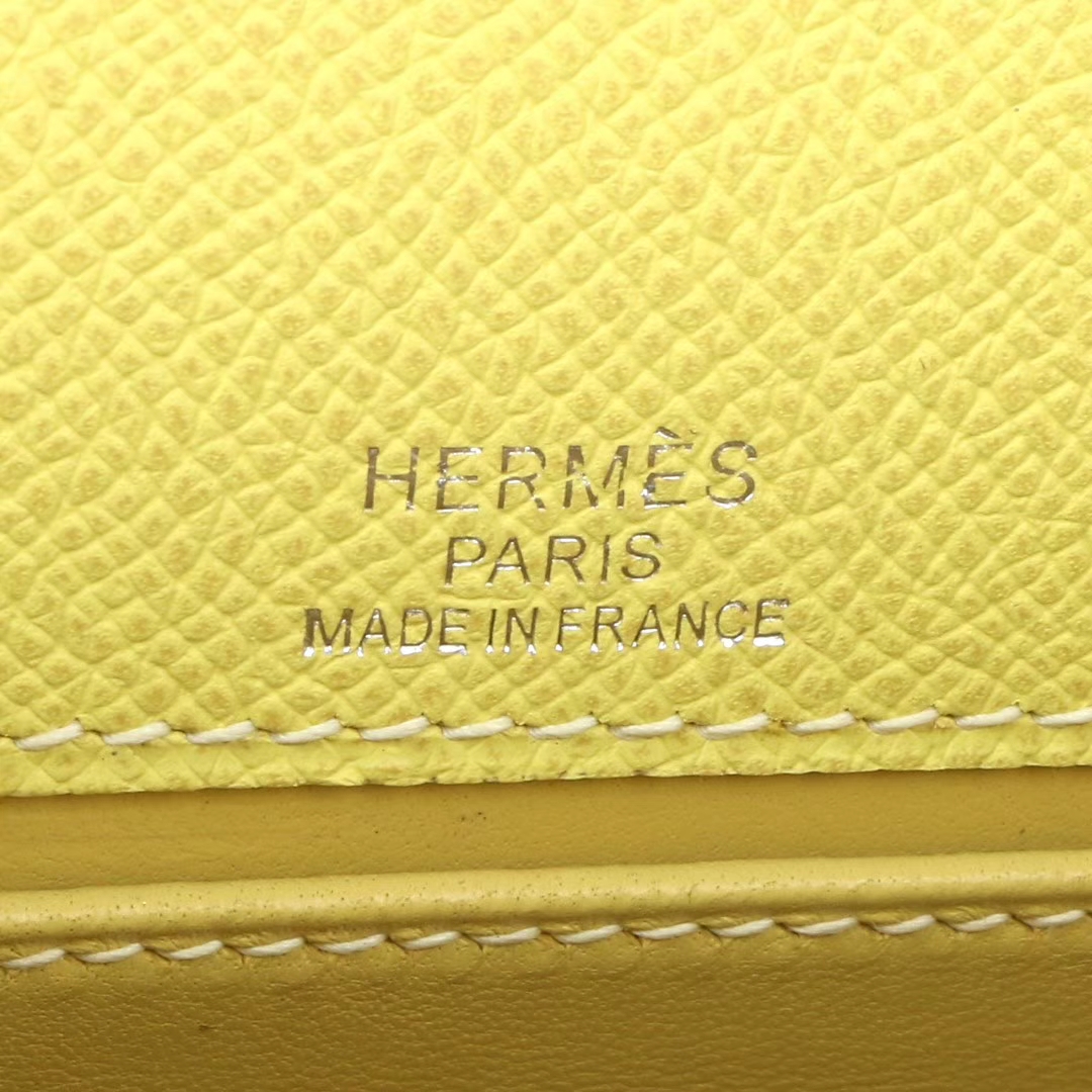 Hermès（爱马仕）miniKelly 迷你凯莉 银扣 柠檬黄 Epsom皮 1代