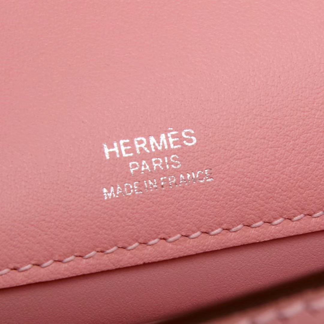 Hermès（爱马仕）miniKelly 迷你凯莉 水粉色 swift皮 银扣 1代