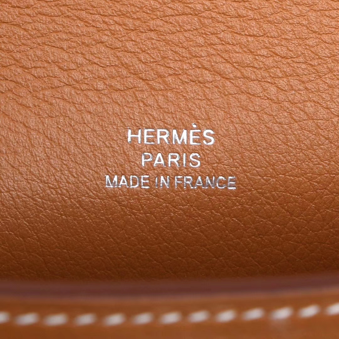 Hermès（爱马仕）miniKelly 迷你凯莉 金棕色 swift皮 银扣 1代