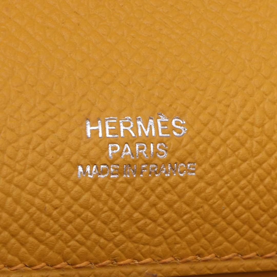 Hermès（爱马仕）miniKelly 迷你凯莉 银扣 琥珀黄 Epsom皮 1代