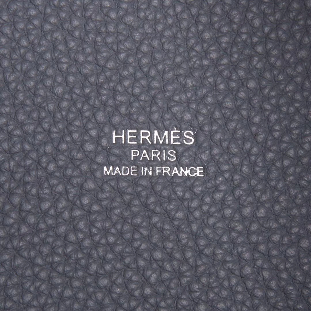 Hermès（爱马仕）Picotin 菜篮包 togo 海鸥灰拼水妖蓝 银扣 18cm