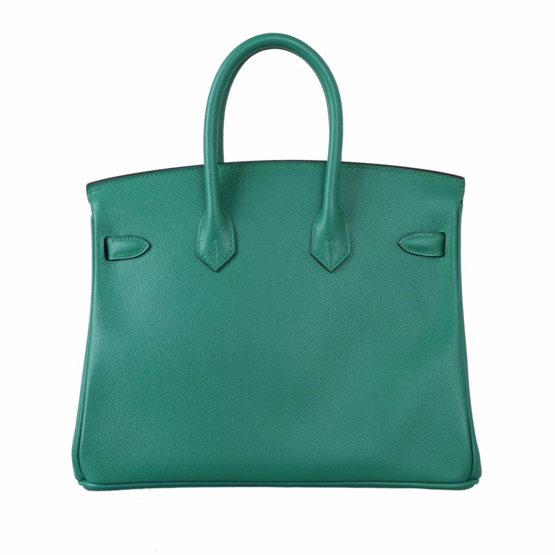 Hermes（爱马仕）Birkin 铂金包 丝绒绿 Epsom皮 金扣 25cm